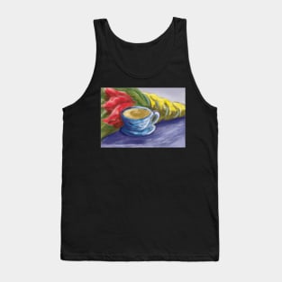 RED TULIPS WITH TEACUP Tank Top